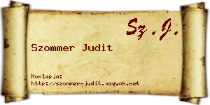 Szommer Judit névjegykártya